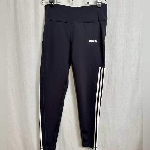 ADIDAS - TRACK PANTS Logo Stripes Wm Sz XL - BLACK - Picture 11 of 11